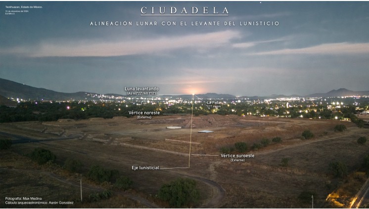 Ciudadela, alineación lunar con el levante del lunístico